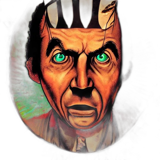 face, mask, staff, comic book art transparent PNG cut-out