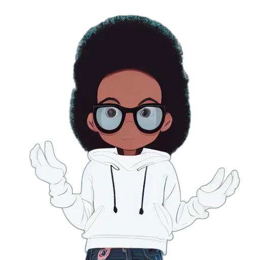 jacket, hair, face, staff transparent PNG cut-out