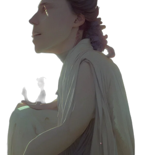 crown, dress, staff, face transparent PNG cut-out