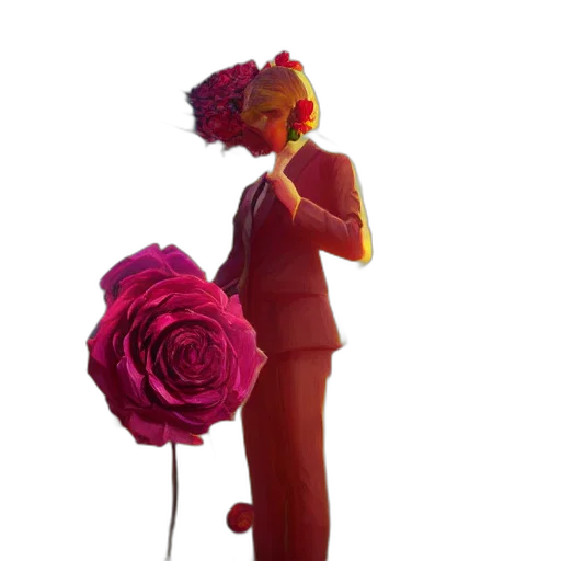 flower, staff, dress, crown transparent PNG cut-out