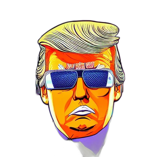 mask, face, cartoon, vaporwave transparent PNG cut-out