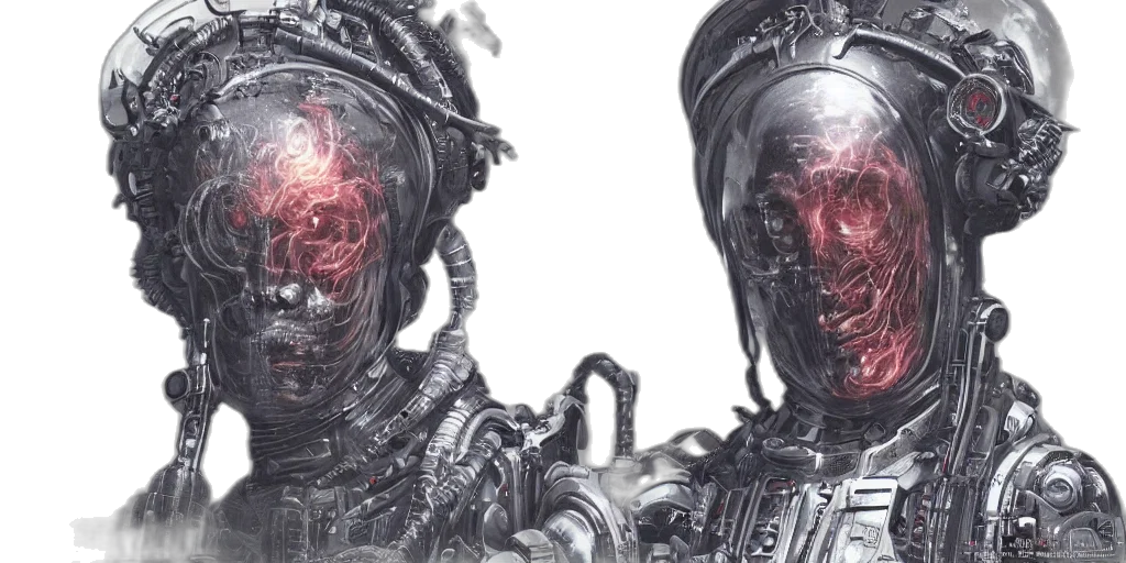 robot, concept art, cyberpunk, 3d render transparent PNG cut-out