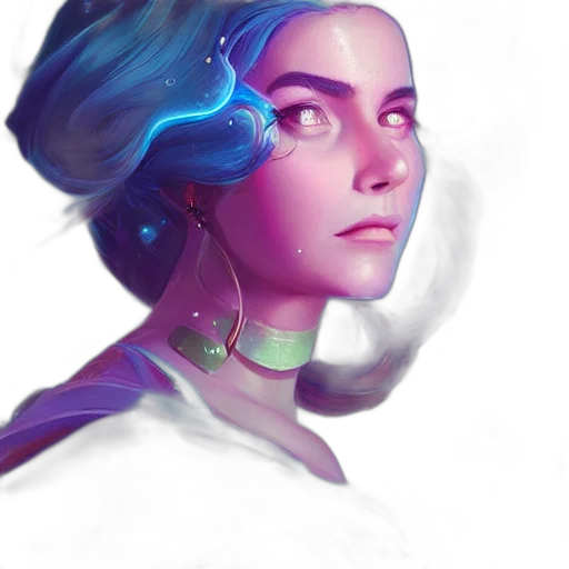 face, crown, robot, fantasy art transparent PNG cut-out