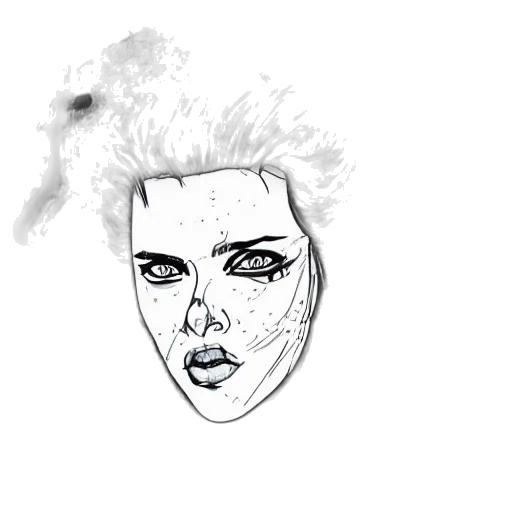 face, mask, hair, jacket transparent PNG cut-out
