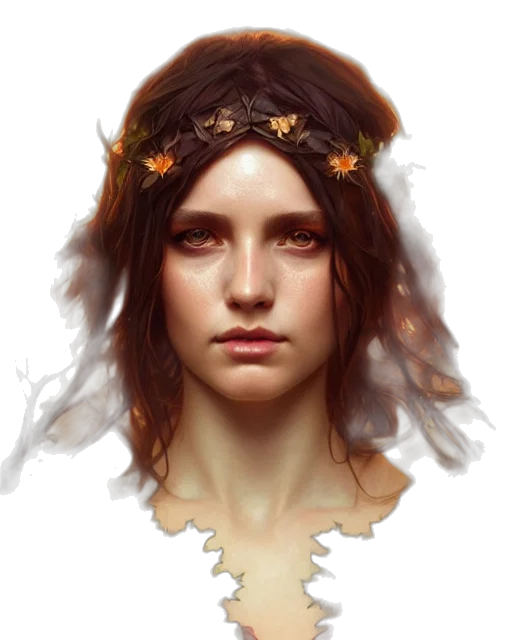 crown, face, jewelry, fantasy art transparent PNG cut-out