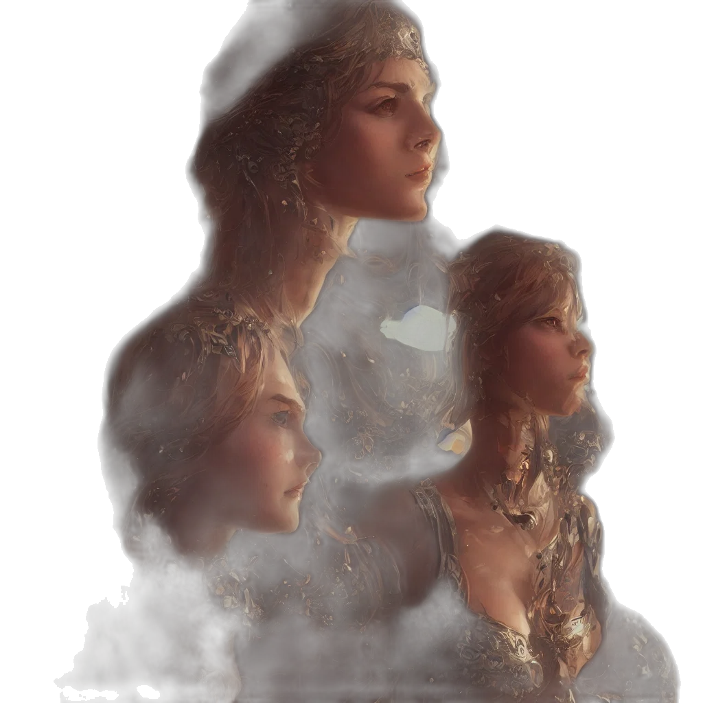 crown, dress, face, fantasy art transparent PNG cut-out