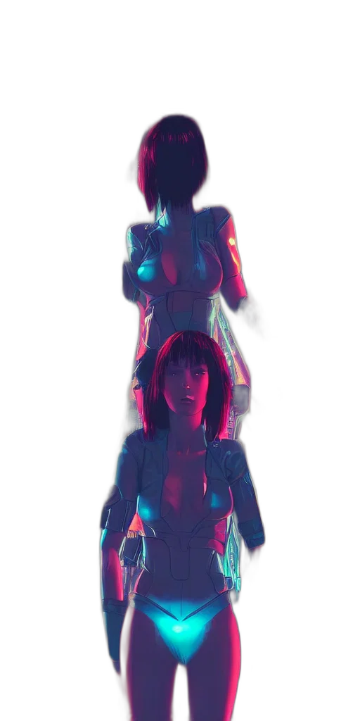robot, jacket, dress, weapon transparent PNG cut-out