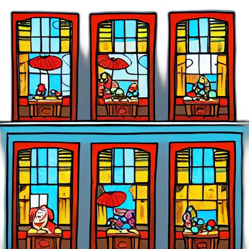 furniture, building, comic book art, concept art transparent PNG cut-out