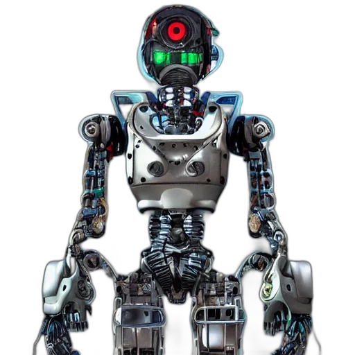 robot, concept art, 3d render, cyberpunk transparent PNG cut-out