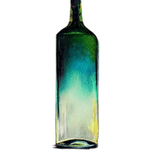 bottle, watercolor, photorealistic, oil painting transparent PNG cut-out