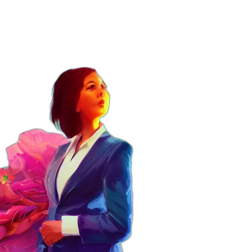 jacket, dress, concept art, vaporwave transparent PNG cut-out