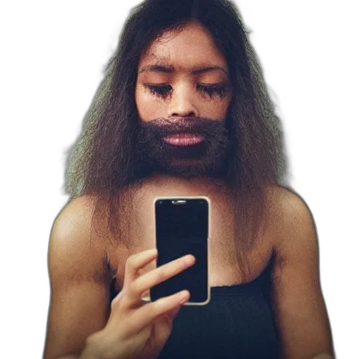 hair, face, creature, mask transparent PNG cut-out