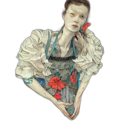 dress, face, jewelry, flower transparent PNG cut-out