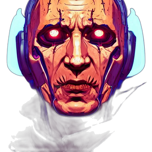 mask, face, robot, concept art transparent PNG cut-out