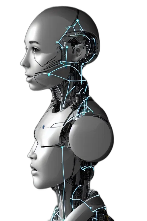 robot, cyberpunk, 3d render, concept art transparent PNG cut-out