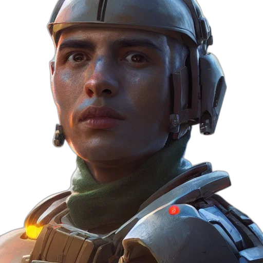face, robot, staff, jacket transparent PNG cut-out