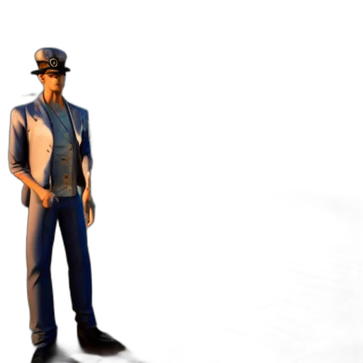 staff, hat, robot, jacket transparent PNG cut-out