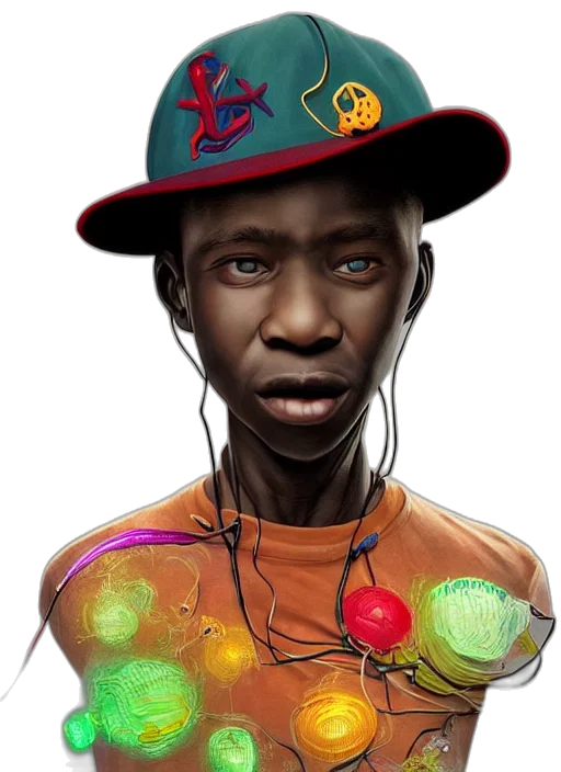 face, hat, concept art, photorealistic transparent PNG cut-out
