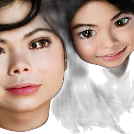 face, photorealistic, 3d render, cartoon transparent PNG cut-out