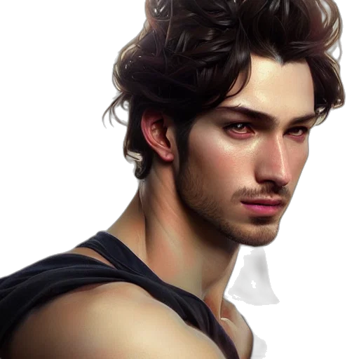 face, hair, photorealistic, fantasy art transparent PNG cut-out