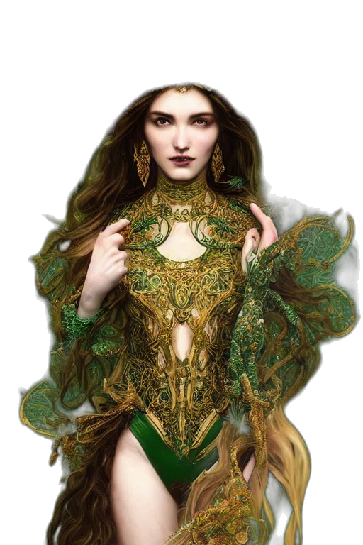 dress, jewelry, fantasy art, concept art transparent PNG cut-out