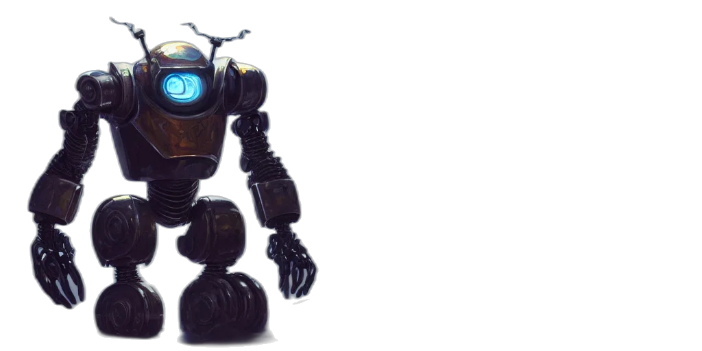robot, concept art, 3d render, cyberpunk transparent PNG cut-out