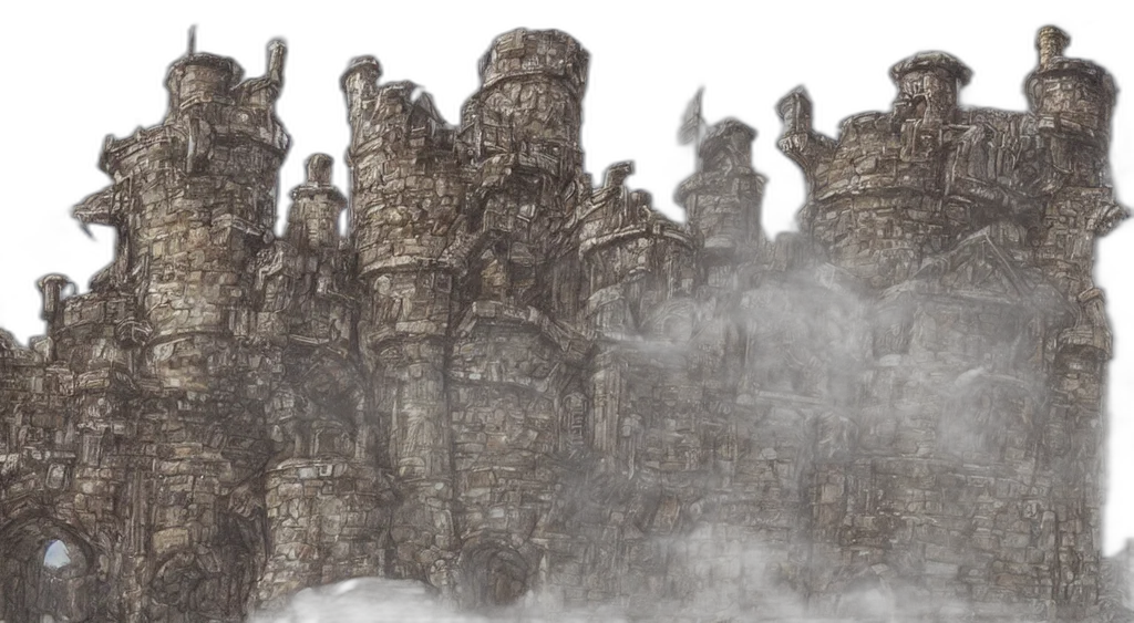 building, concept art, fantasy art, 3d render transparent PNG cut-out