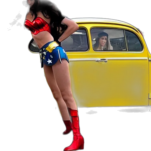 car, dress, shoes, comic book art transparent PNG cut-out
