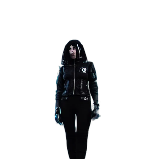 jacket, creature, mask, staff transparent PNG cut-out