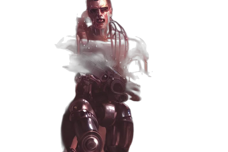 robot, weapon, cyberpunk, concept art transparent PNG cut-out