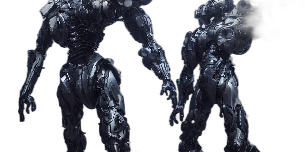 robot, concept art, 3d render, sci transparent PNG cut-out