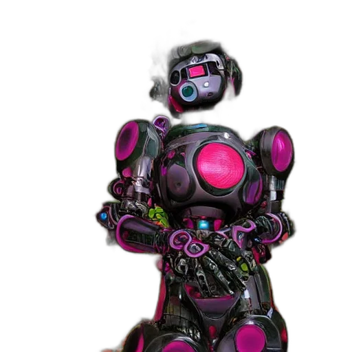 robot, weapon, staff, 3d render transparent PNG cut-out