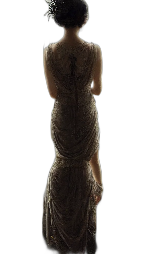 dress, jewelry, staff, crown transparent PNG cut-out
