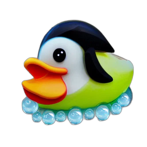 3d render, pixel art, duck, made transparent PNG cut-out