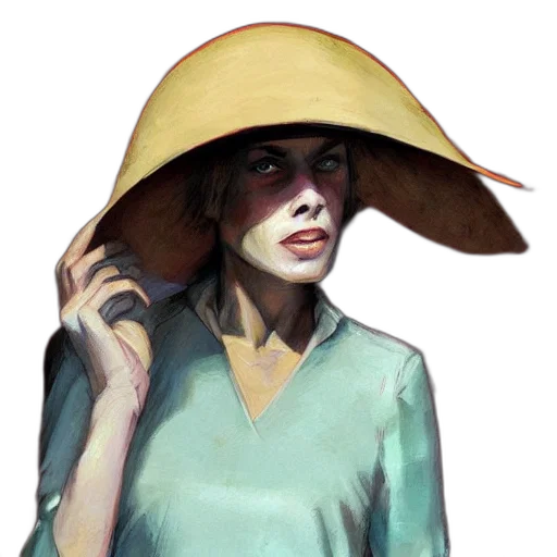 hat, umbrella, staff, face transparent PNG cut-out