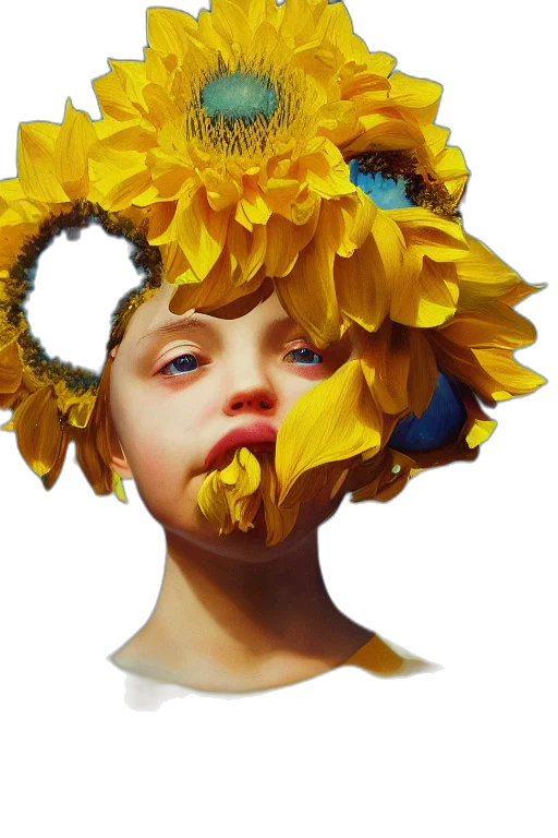 face, mask, flower, crown transparent PNG cut-out