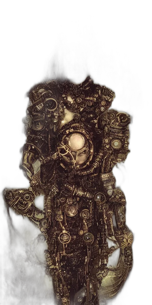 robot, mask, staff, weapon transparent PNG cut-out