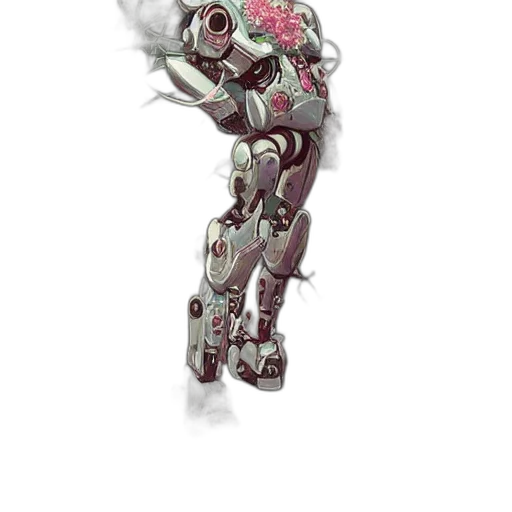 robot, weapon, staff, flower transparent PNG cut-out