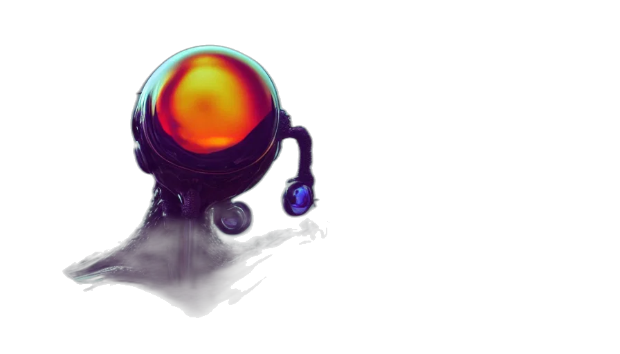 robot, mask, creature, staff transparent PNG cut-out