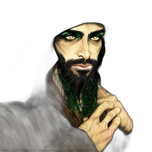 face, mask, staff, fantasy art transparent PNG cut-out
