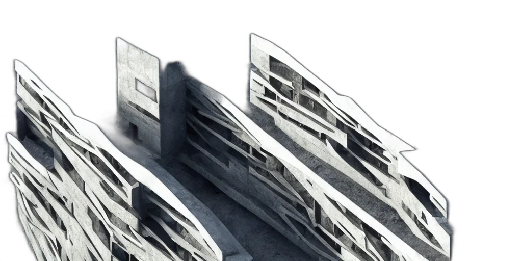 building, car, concept art, 3d render transparent PNG cut-out