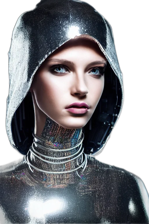 robot, jewelry, face, cyberpunk transparent PNG cut-out