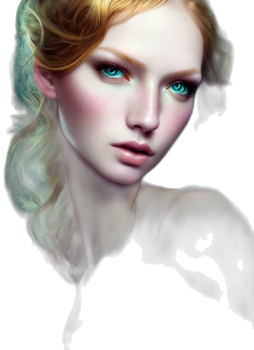 face, jewelry, fantasy art, photorealistic transparent PNG cut-out