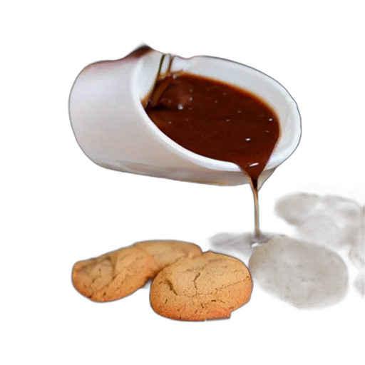 food, photorealistic, 3d render, pouring transparent PNG cut-out