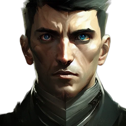 face, jacket, staff, concept art transparent PNG cut-out