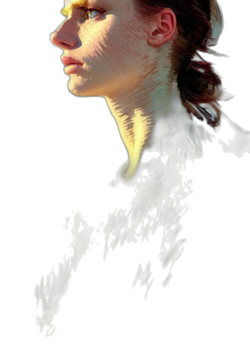 face, creature, staff, hair transparent PNG cut-out