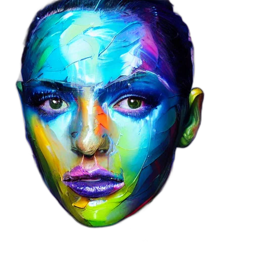 face, mask, watercolor, photorealistic transparent PNG cut-out