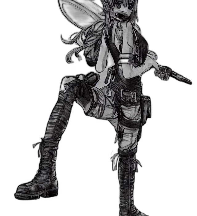 weapon, staff, jacket, concept art transparent PNG cut-out