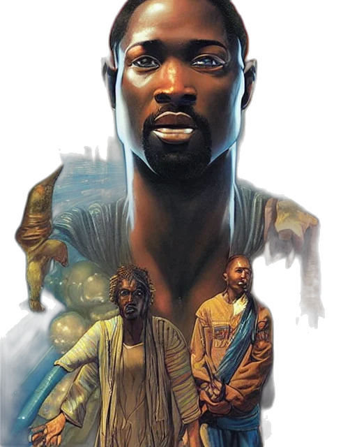 face, concept art, comic book art, fantasy art transparent PNG cut-out