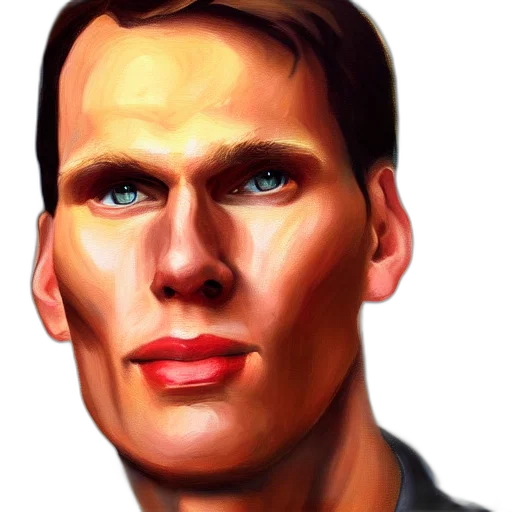 face, photorealistic, comic book art, oil painting transparent PNG cut-out